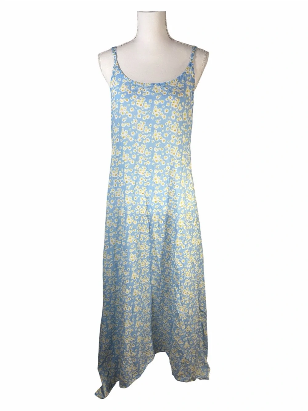 Onia Womens Midi Dress Size Medium Ditsy Floral Blue with Daisy Print Scoopneck